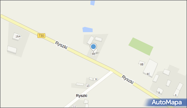 Ryszki, Ryszki, 8A, mapa Ryszki