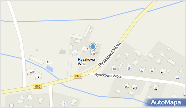 Ryszkowa Wola, Ryszkowa Wola, 131, mapa Ryszkowa Wola