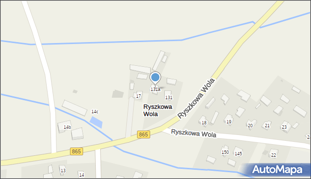 Ryszkowa Wola, Ryszkowa Wola, 131a, mapa Ryszkowa Wola