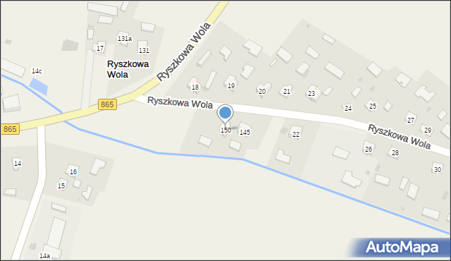 Ryszkowa Wola, Ryszkowa Wola, 150, mapa Ryszkowa Wola