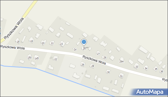 Ryszkowa Wola, Ryszkowa Wola, 25, mapa Ryszkowa Wola