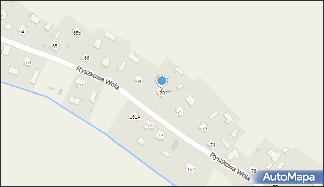 Ryszkowa Wola, Ryszkowa Wola, 70, mapa Ryszkowa Wola