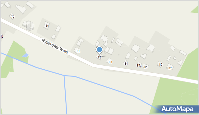 Ryszkowa Wola, Ryszkowa Wola, 82, mapa Ryszkowa Wola