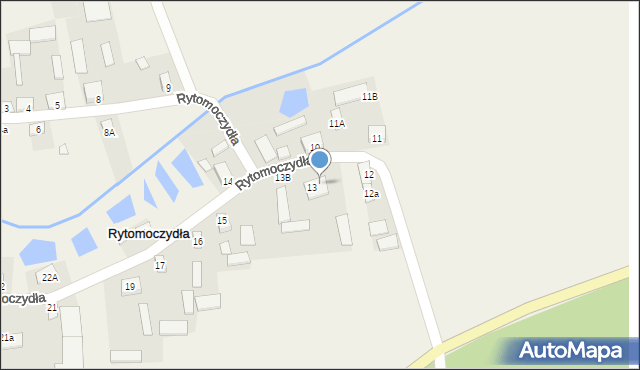 Rytomoczydła, Rytomoczydła, 13A, mapa Rytomoczydła