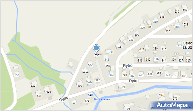 Rytro, Rytro, 550, mapa Rytro