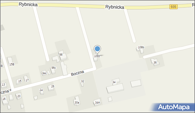 Rzuchów, Rybnicka, 102c, mapa Rzuchów