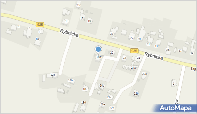 Rzuchów, Rybnicka, 18a, mapa Rzuchów