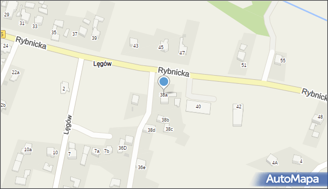 Rzuchów, Rybnicka, 38a, mapa Rzuchów
