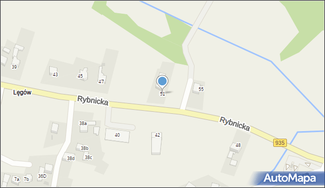 Rzuchów, Rybnicka, 51, mapa Rzuchów