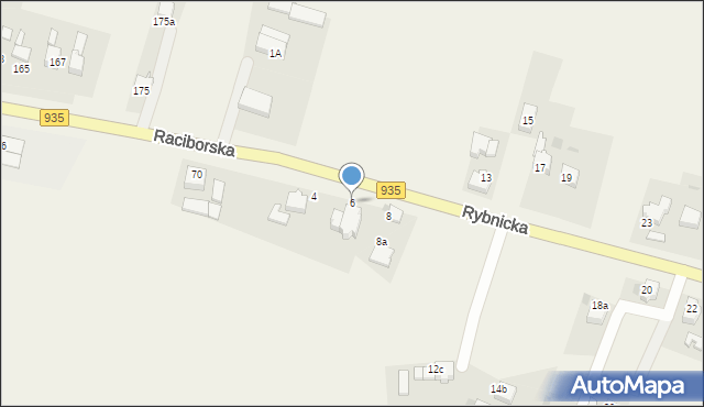 Rzuchów, Rybnicka, 6, mapa Rzuchów