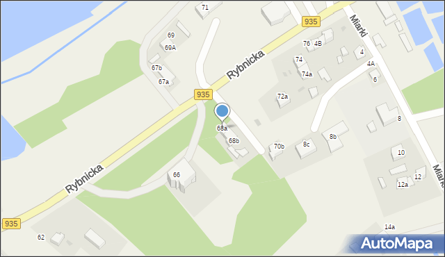 Rzuchów, Rybnicka, 68a, mapa Rzuchów