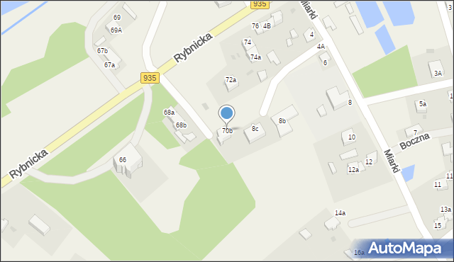 Rzuchów, Rybnicka, 70b, mapa Rzuchów