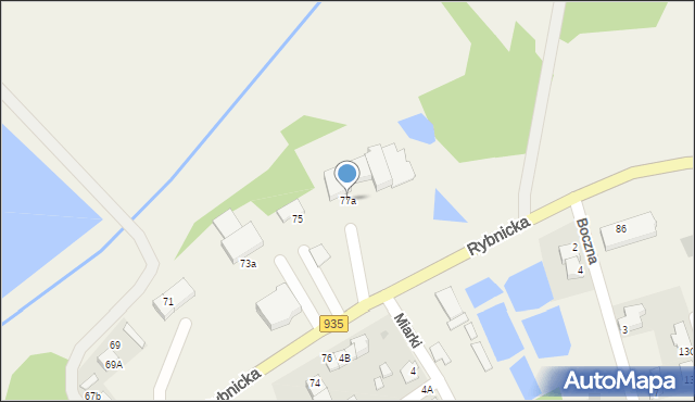 Rzuchów, Rybnicka, 77a, mapa Rzuchów