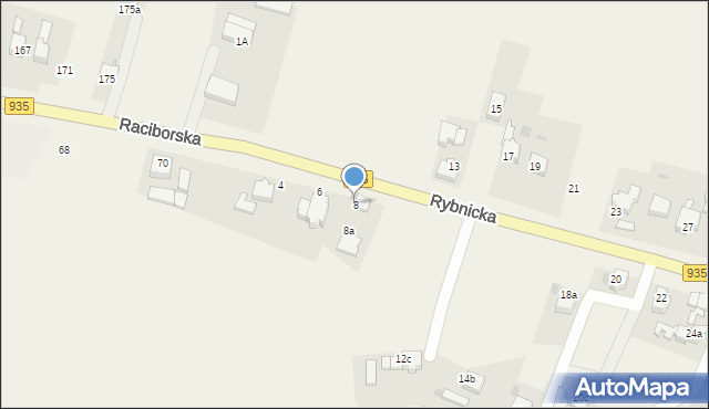 Rzuchów, Rybnicka, 8, mapa Rzuchów