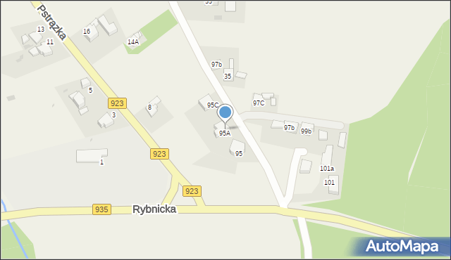 Rzuchów, Rybnicka, 95B, mapa Rzuchów