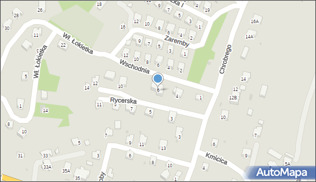 Sanok, Rycerska, 6, mapa Sanok