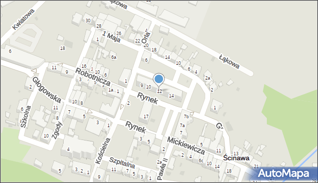 Ścinawa, Rynek, 12, mapa Ścinawa