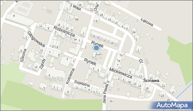Ścinawa, Rynek, 17, mapa Ścinawa