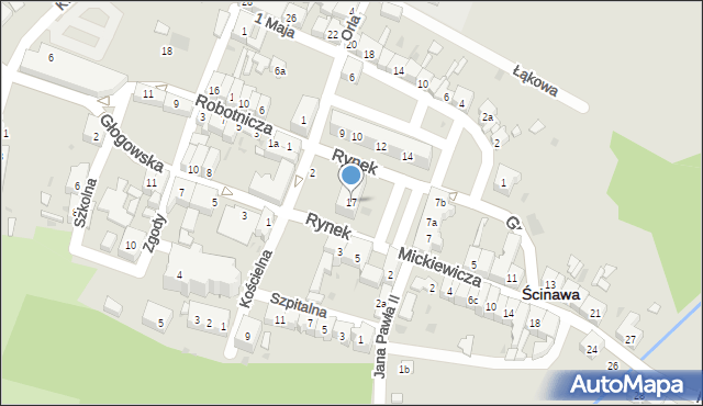 Ścinawa, Rynek, 17, mapa Ścinawa