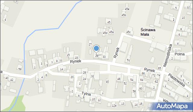 Ścinawa Mała, Rynek, 29, mapa Ścinawa Mała