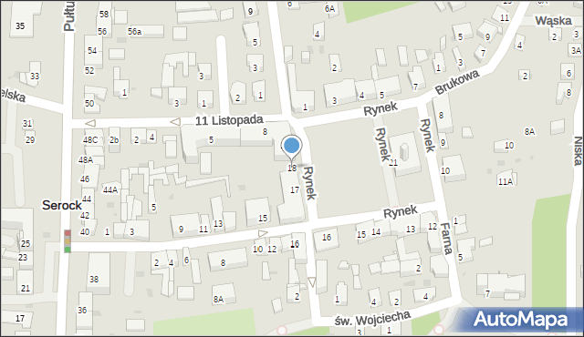 Serock, Rynek, 18, mapa Serock