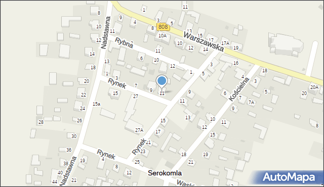 Serokomla, Rynek, 11, mapa Serokomla