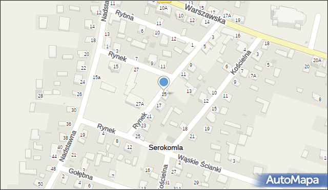 Serokomla, Rynek, 15, mapa Serokomla