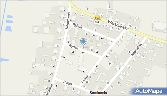 Serokomla, Rynek, 7, mapa Serokomla