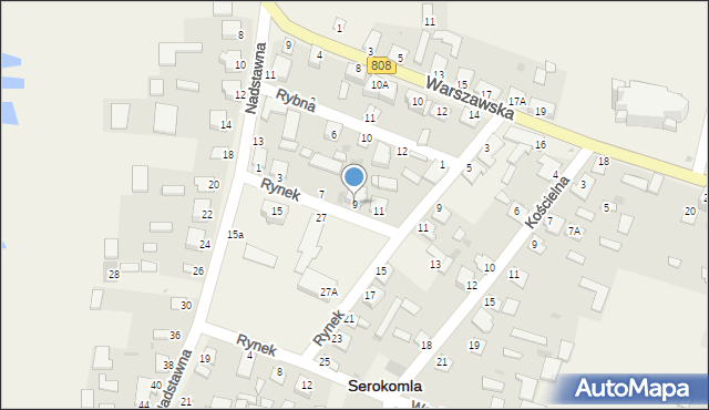 Serokomla, Rynek, 9, mapa Serokomla