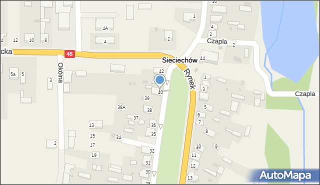 Sieciechów, Rynek, 40, mapa Sieciechów