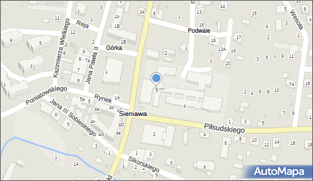 Sieniawa, Rynek, 3, mapa Sieniawa