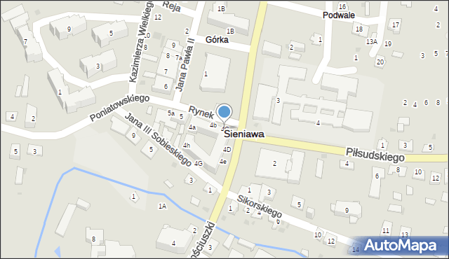 Sieniawa, Rynek, 4C, mapa Sieniawa