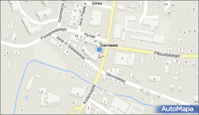 Sieniawa, Rynek, 4e, mapa Sieniawa