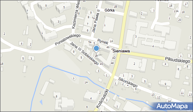 Sieniawa, Rynek, 4h, mapa Sieniawa