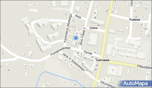 Sieniawa, Rynek, 6, mapa Sieniawa