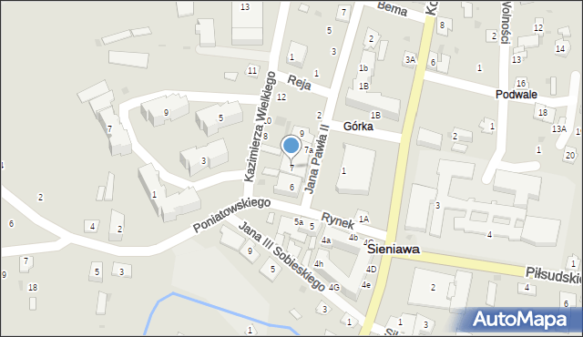 Sieniawa, Rynek, 7, mapa Sieniawa