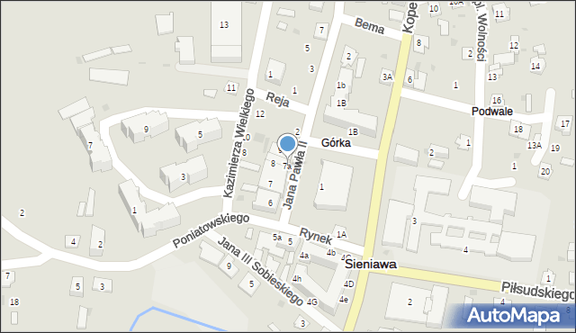 Sieniawa, Rynek, 7a, mapa Sieniawa