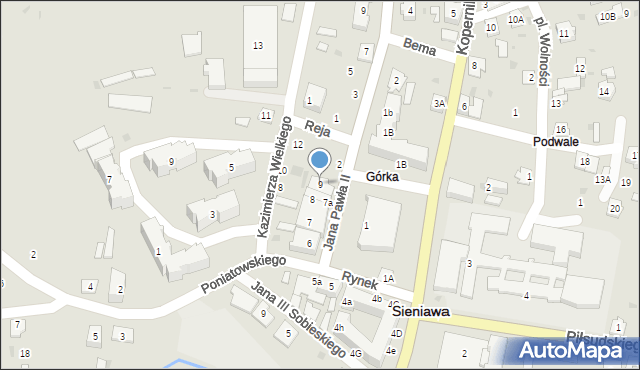 Sieniawa, Rynek, 9, mapa Sieniawa