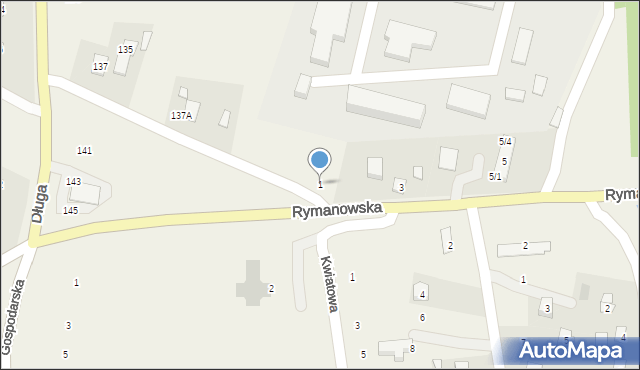 Sieniawa, Rymanowska, 1, mapa Sieniawa
