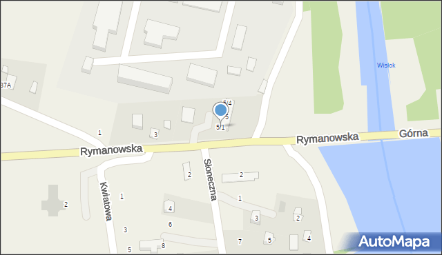 Sieniawa, Rymanowska, 5/1, mapa Sieniawa