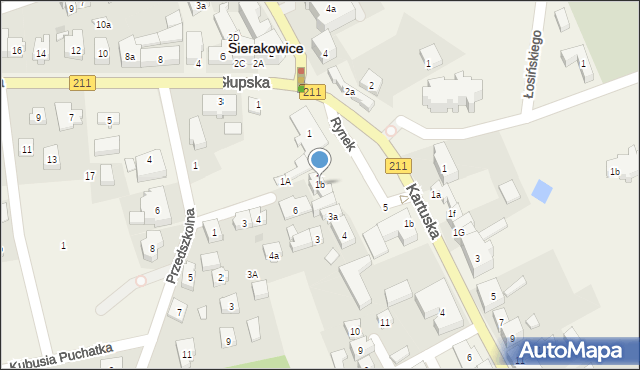 Sierakowice, Rynek, 1b, mapa Sierakowice