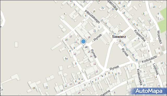 Siewierz, Rynek, 16, mapa Siewierz