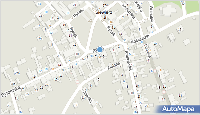 Siewierz, Rynek, 6, mapa Siewierz