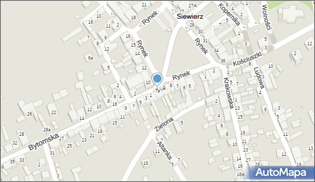 Siewierz, Rynek, 7a, mapa Siewierz