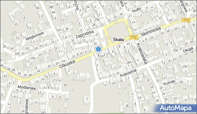 Skała, Rynek, 1, mapa Skała