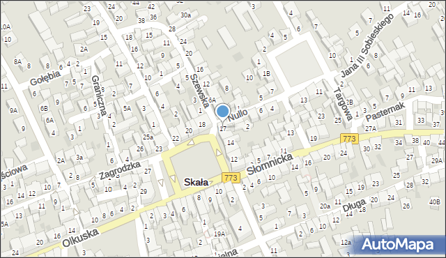 Skała, Rynek, 17, mapa Skała