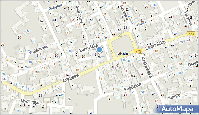 Skała, Rynek, 29, mapa Skała