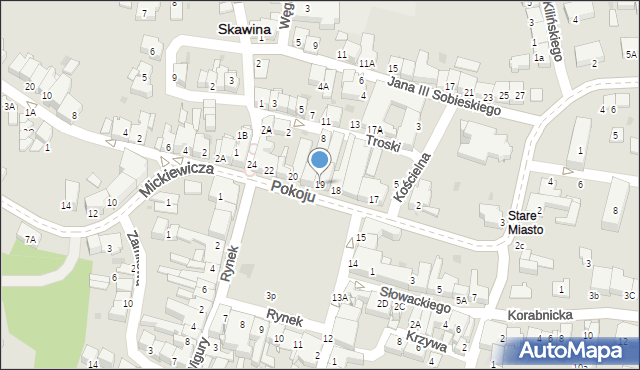 Skawina, Rynek, 19, mapa Skawina