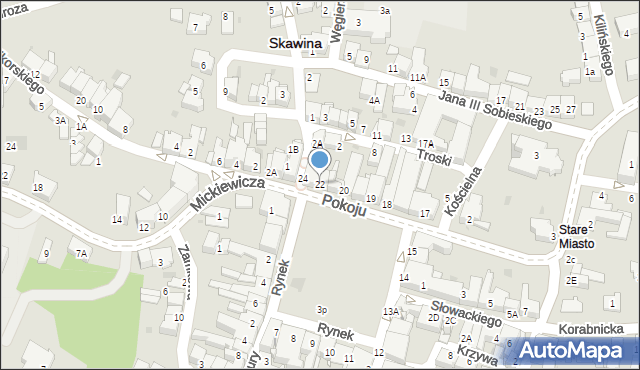 Skawina, Rynek, 22, mapa Skawina