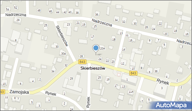 Skierbieszów, Rynek, 26, mapa Skierbieszów